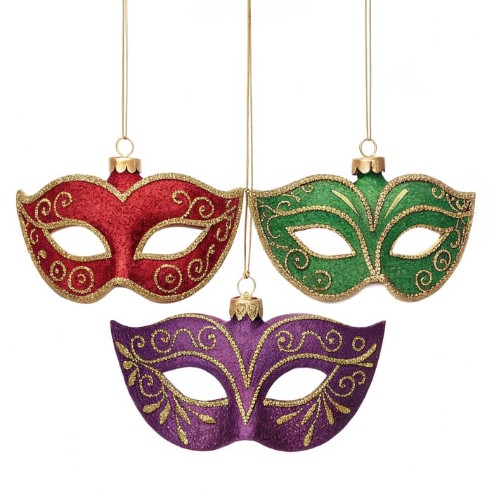 Colorful Venetian Half Masques for Holiday Decor