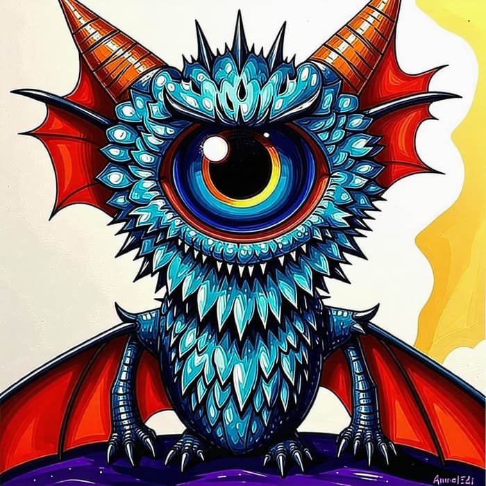 Dragon Inspired Monster with Evil Eye