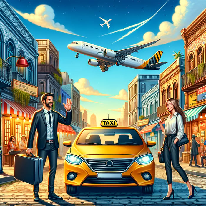 Convenient Airport Taxi Service | Multicultural City Scene