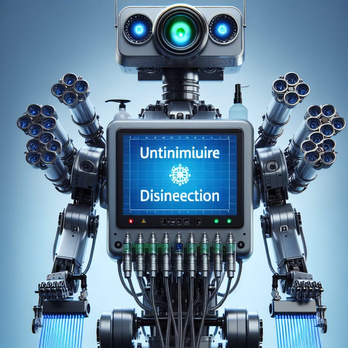 Futuristic Disinfection Robot | UV Tubes & Projector Technology Futuristic Disinfection Robot | UV Tubes & Projector Technology