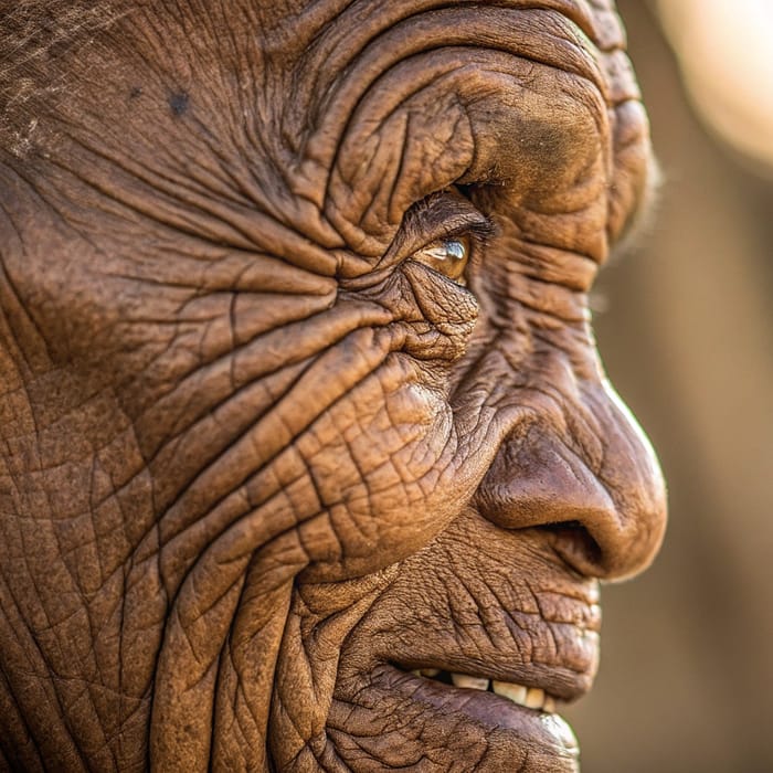 Captivating Close-Up of Aging Skin Texture