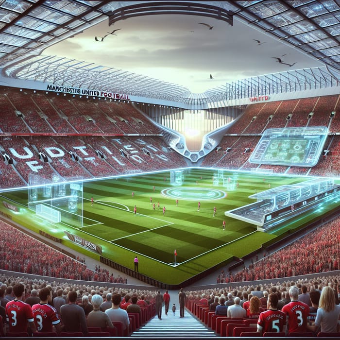 Futuristic Manchester United Stadium in 2050 - Spectacular Future Vision