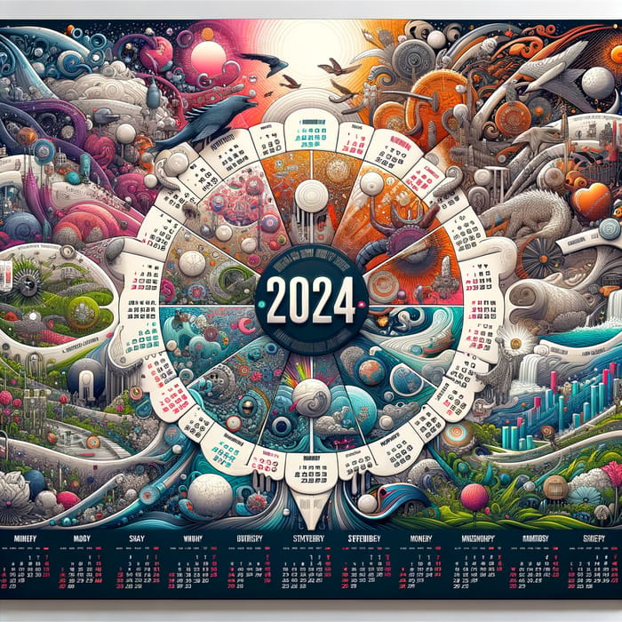 2024 Calendar: 4K Graphic Design for Each Month | Creative Style