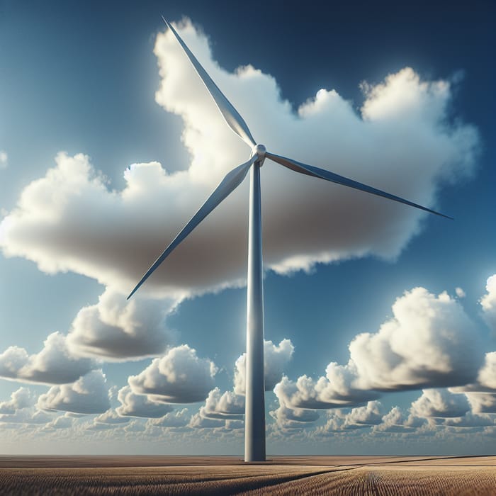 Modern Wind Turbine in Vast Field