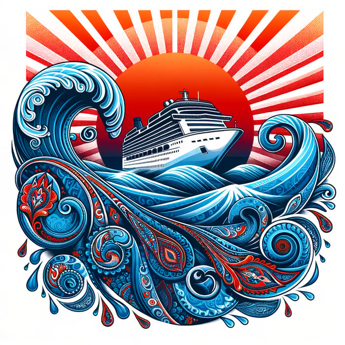 Majestic Cruise Ship Vector Illustration