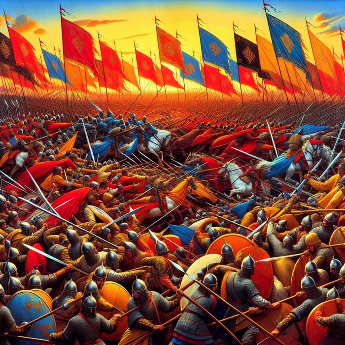 Vivid Colors in Historical War Scene