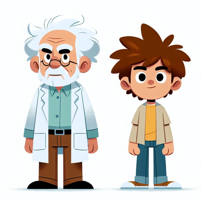 Rick and Morty Cartoon Characters Illustration