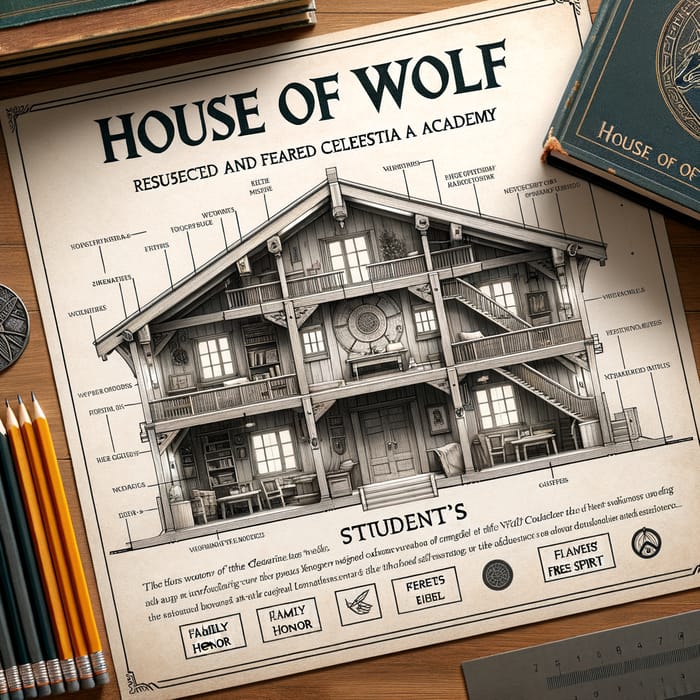 Architectural Plan of House of Wolf | Vikings Student Quarters