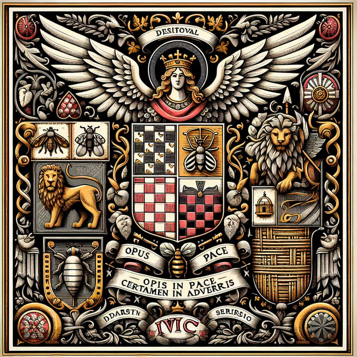 Historical Coat of Arms: Archangel Michael, Croatian Heritage, Lion, Bee