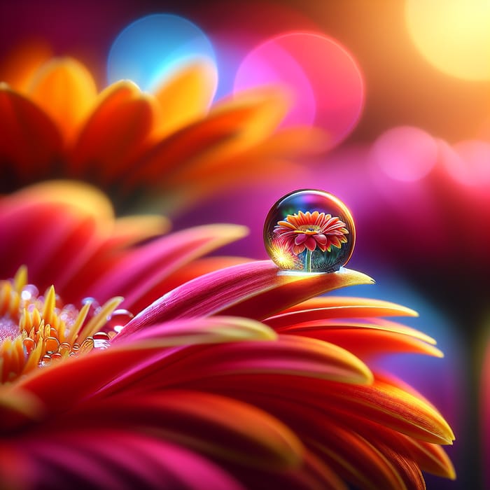 Stunning Macro Shot of Water Droplet on Flower Petal