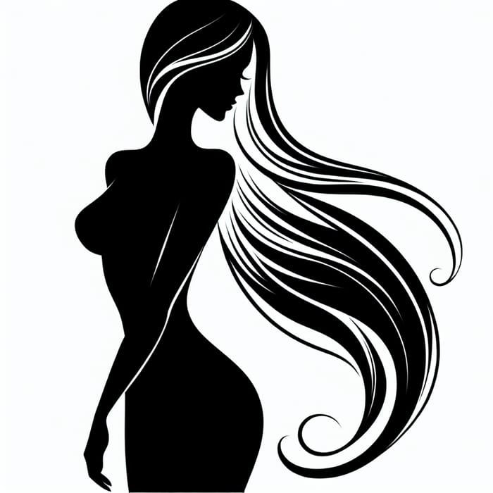 Graceful Beauty: Stunning Woman with Long, Curvy Hair