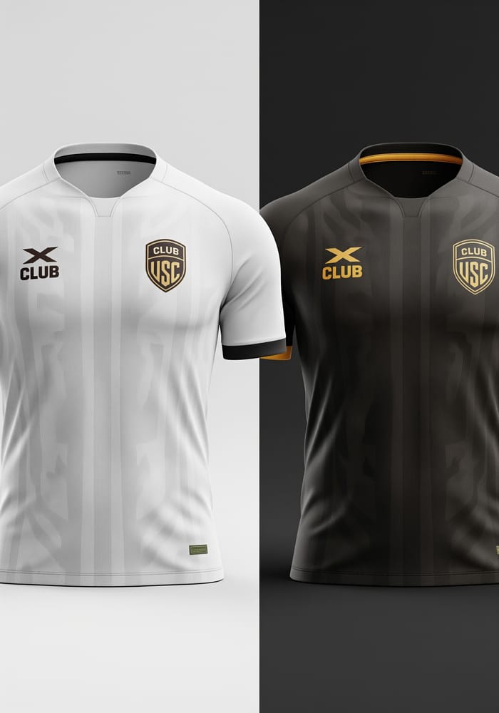Modern Football Jersey Mockup in Three Colors Modern Football Jersey Mockup in Three Colors