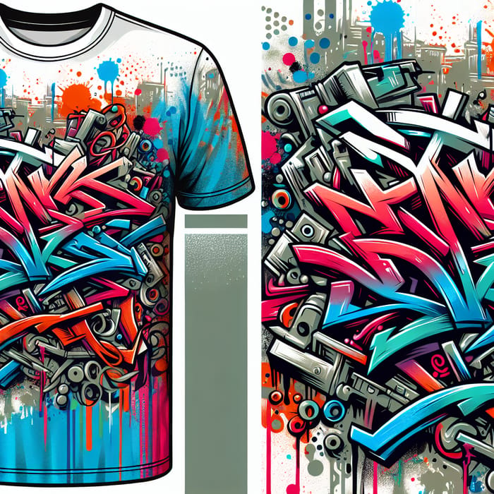 Old-School Graffiti T-Shirt Design - Dynamic Street Art Style