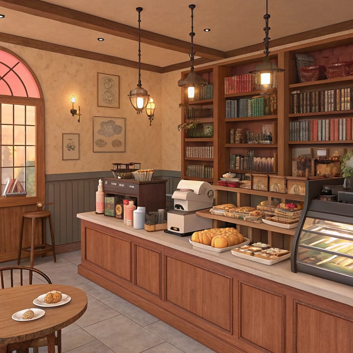 Pixar Style 3D Coffee Shop Interior