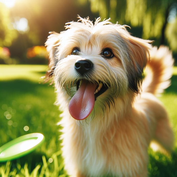 Playful Dog in Lush Green Park