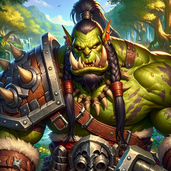 Epic Anime Orc Warrior Illustration