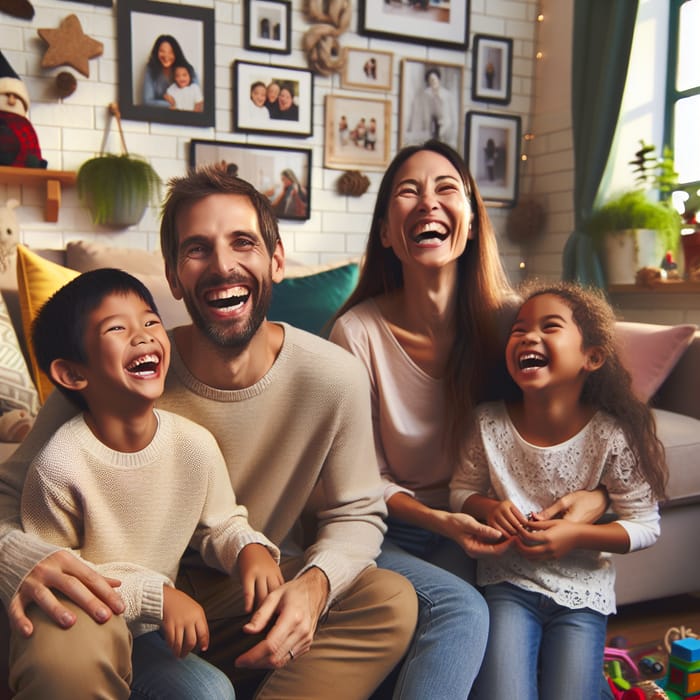 Happy Multicultural Family Enjoying Quality Time Together