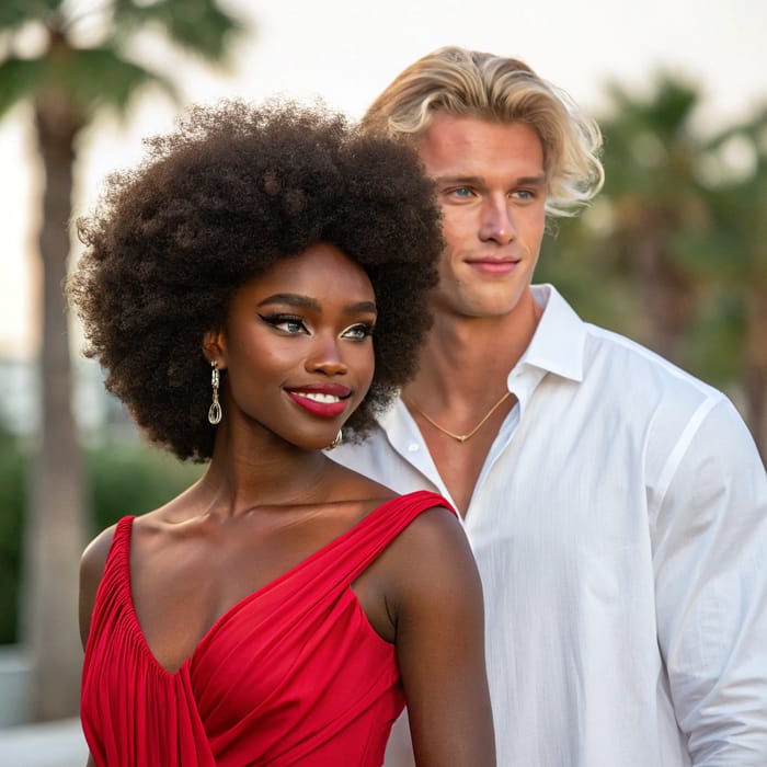 Elegant Couple: Afro Beauty Meets German Strength