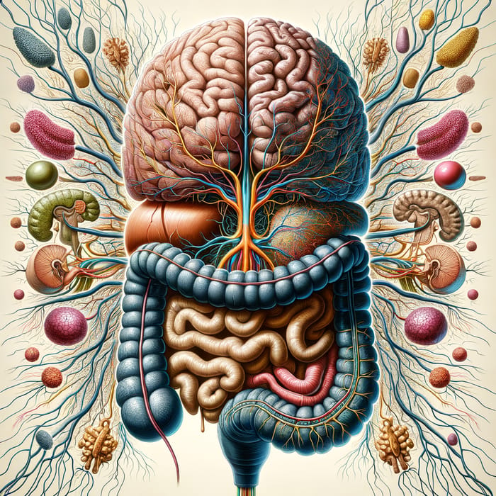 Understanding the Gut-Brain Axis: Detailed Illustration for Neuroscience