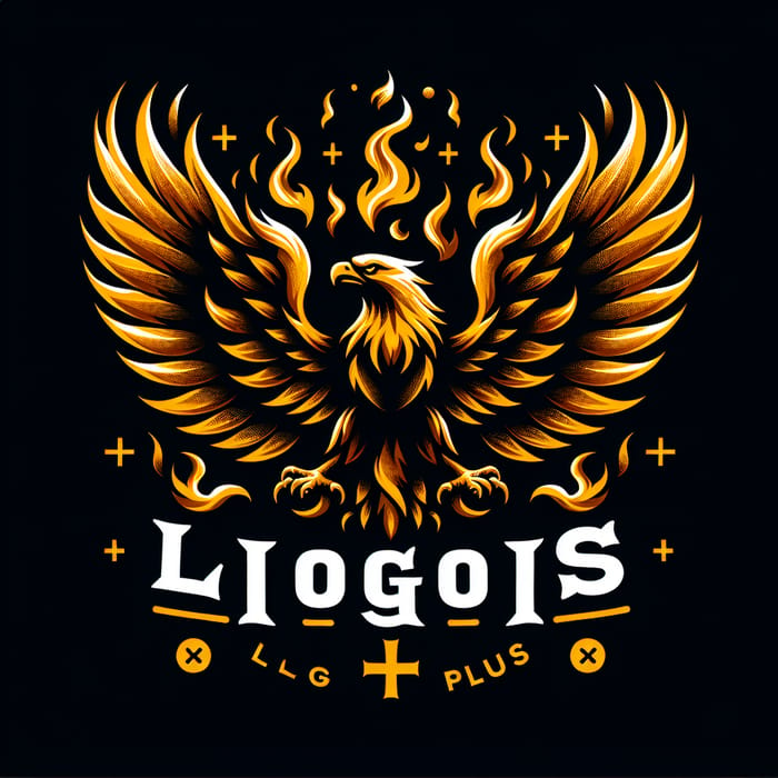 Fiery Golden Eagle Logos Plus - Majestic Firebird Image