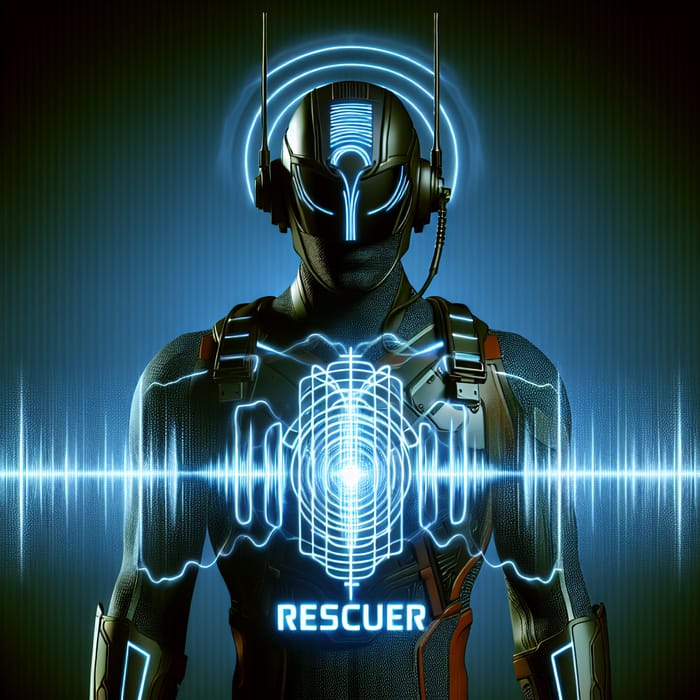 Radiant Rescuer - High-Tech Superhero with Telepathic Abilities in Dynamic Costume