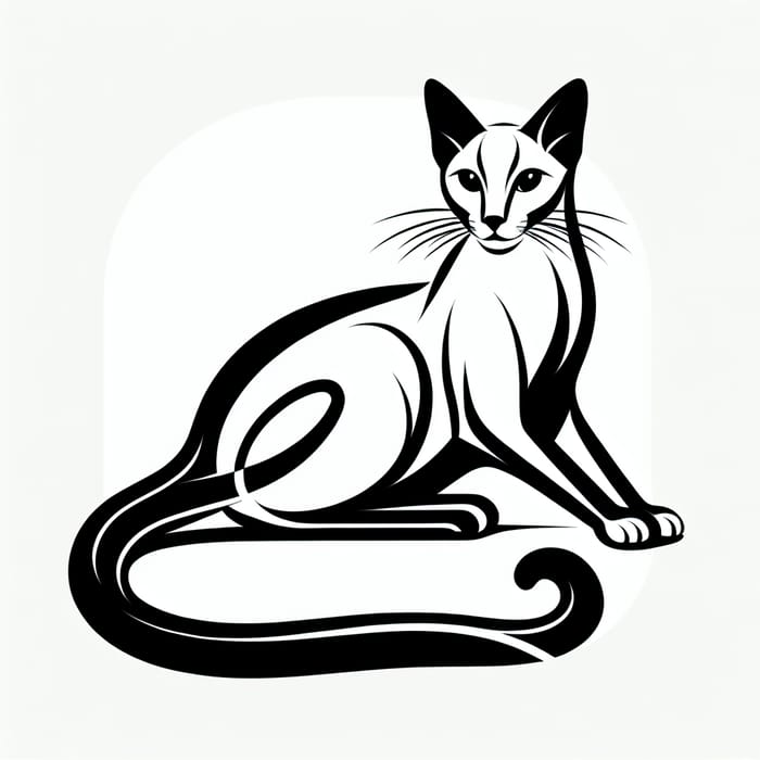 Basic Line Art Cat Illustration | Minimalist Design