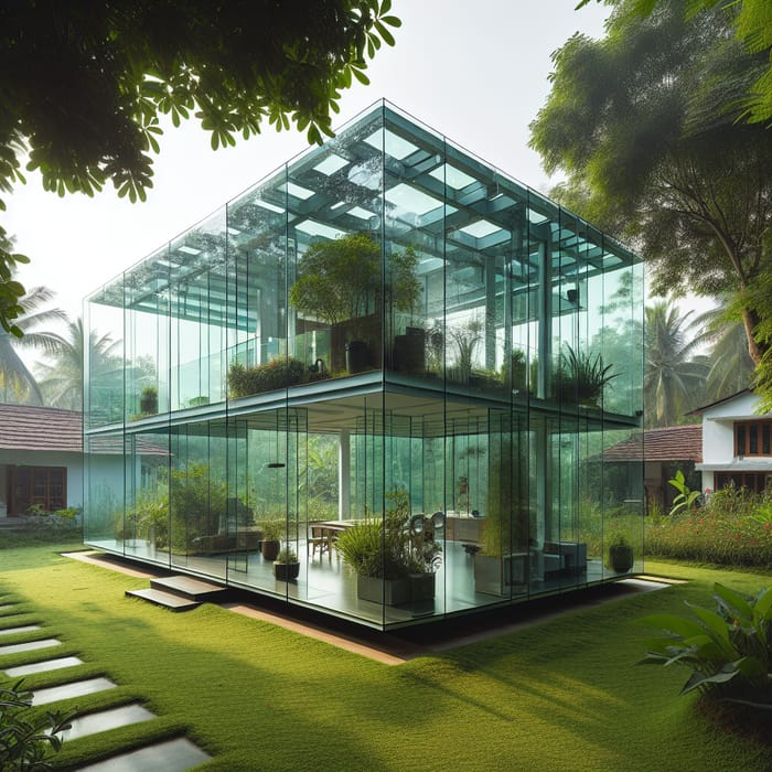 Glass House in Davanagere, India - Modern Design with Traditional Touch