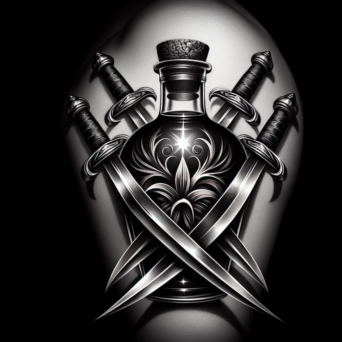 Captivating Dominican Mamajuana Tattoo Design with Swords