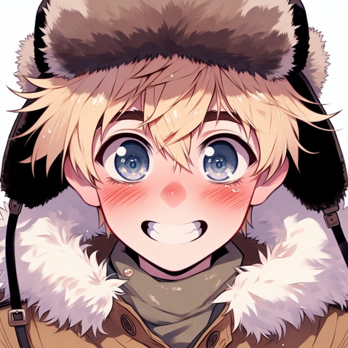 Anime Style Portrait of Russian Teen Boy