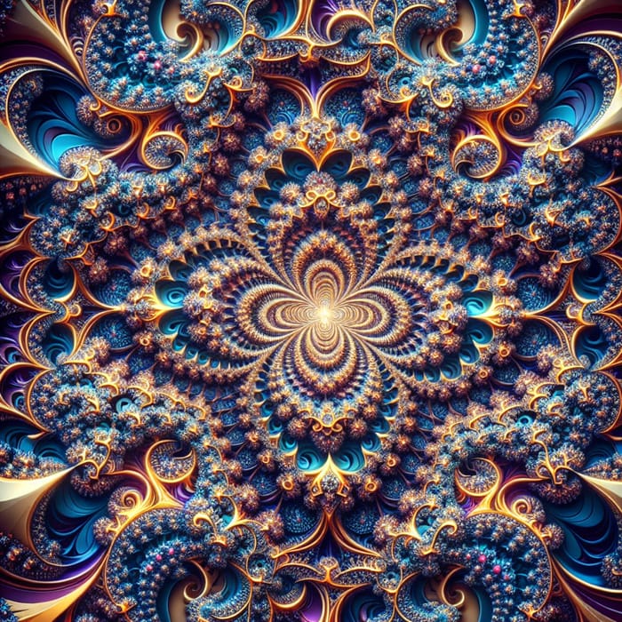 Infinite Symmetrical Fractal Pattern | Vibrant Geometric Shapes