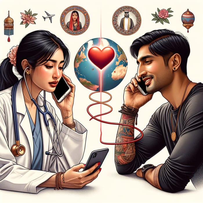 Sentimental Long-Distance Relationship Illustration