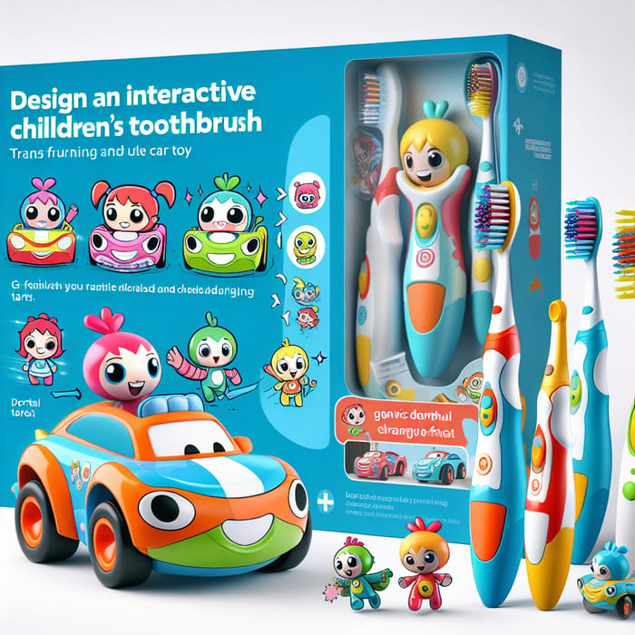 Lovable Pixar Characters Toothbrush-Car Toy for Kids | Dental Play