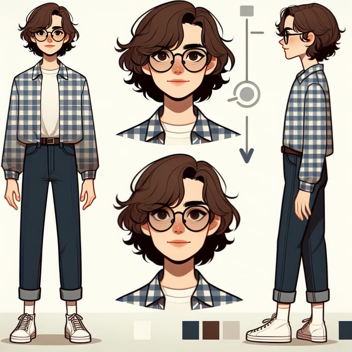 Stylish Avatar Design with Star-Shaped Birthmark