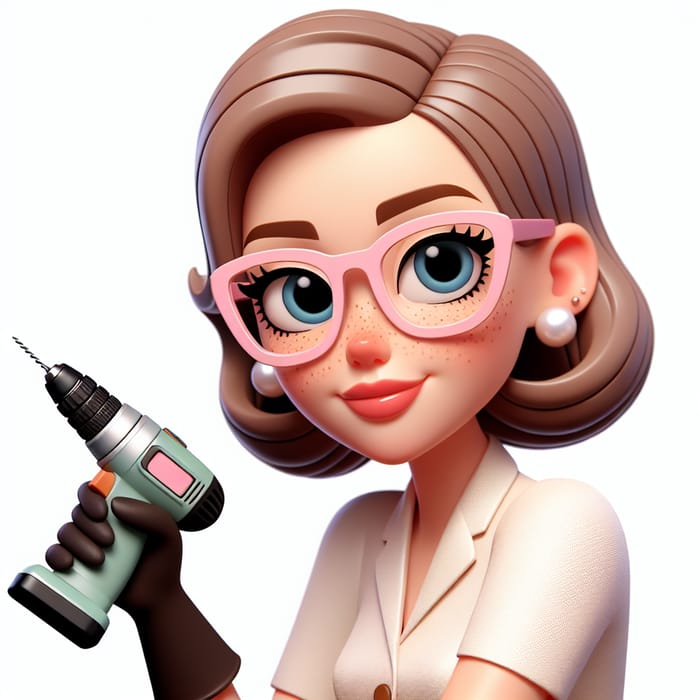 Cartoon Woman Manicurist Character - Colorful 3D Animation