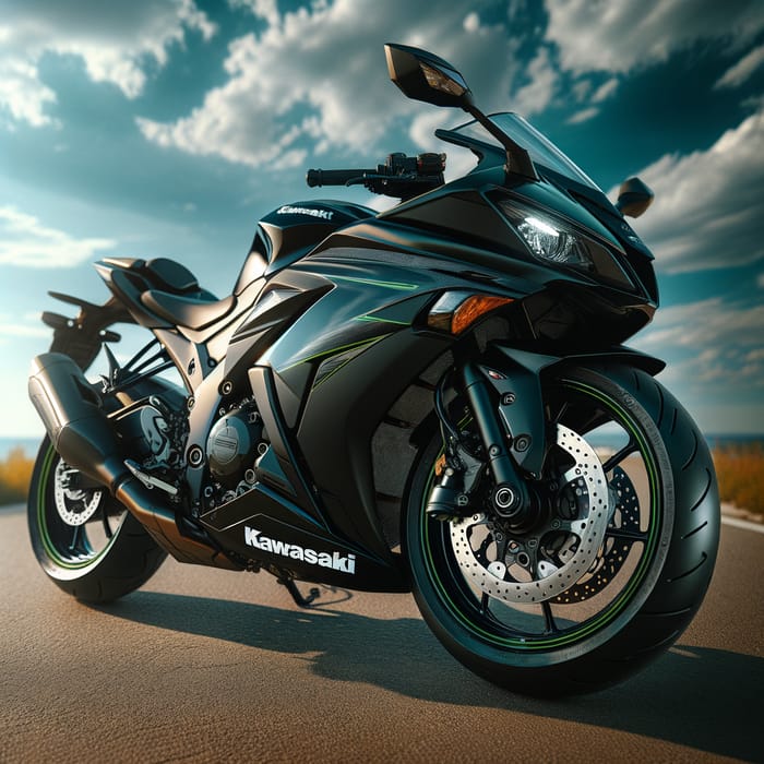 Sleek Kawasaki Ninja 300 Motorcycle on Open Road