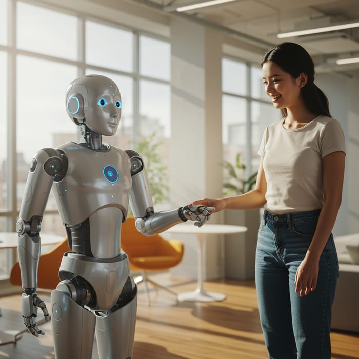 Robot Interacting with Human - A Futuristic Encounter