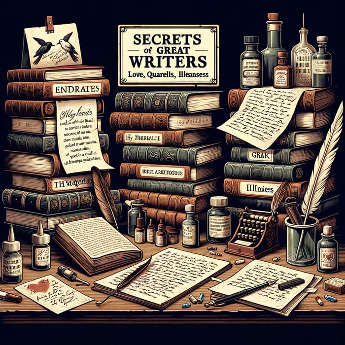 Illustration: Writers' Love, Quarrels & Illnesses Desk