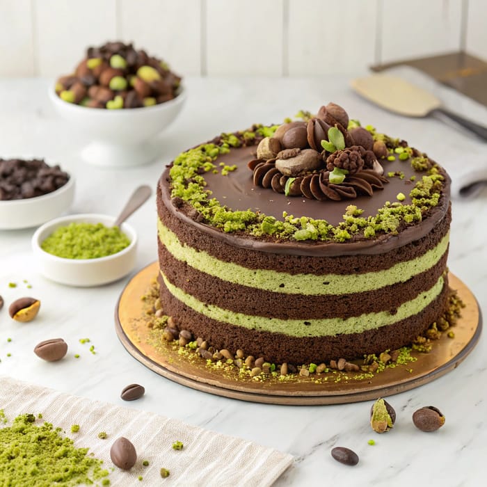 Create a Dubai Chocolate Pistachio Cake Trend