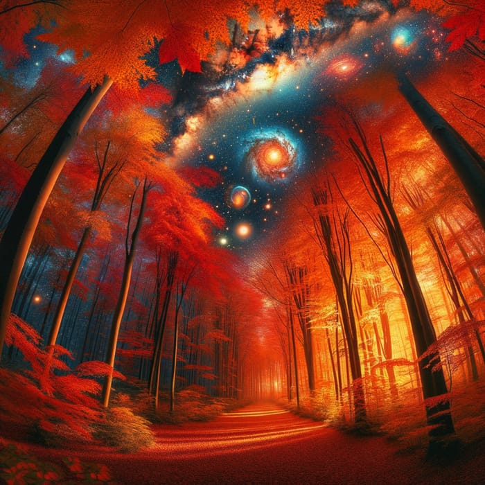 Maple Leaf Forest: Enchanting Universe Views