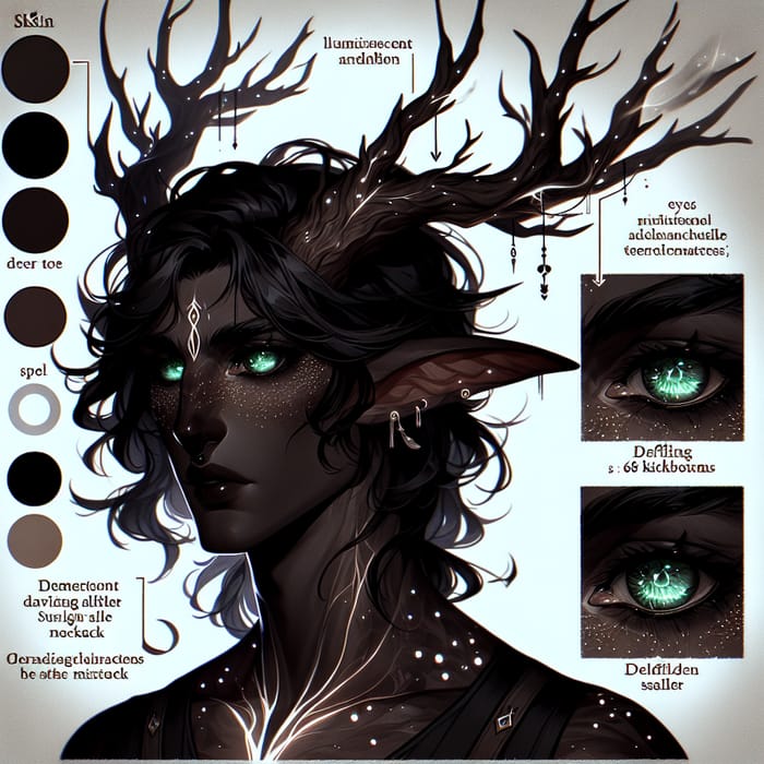 Seraphel Shadowmoon: Intriguing Tiefling with Deer-Like Antlers