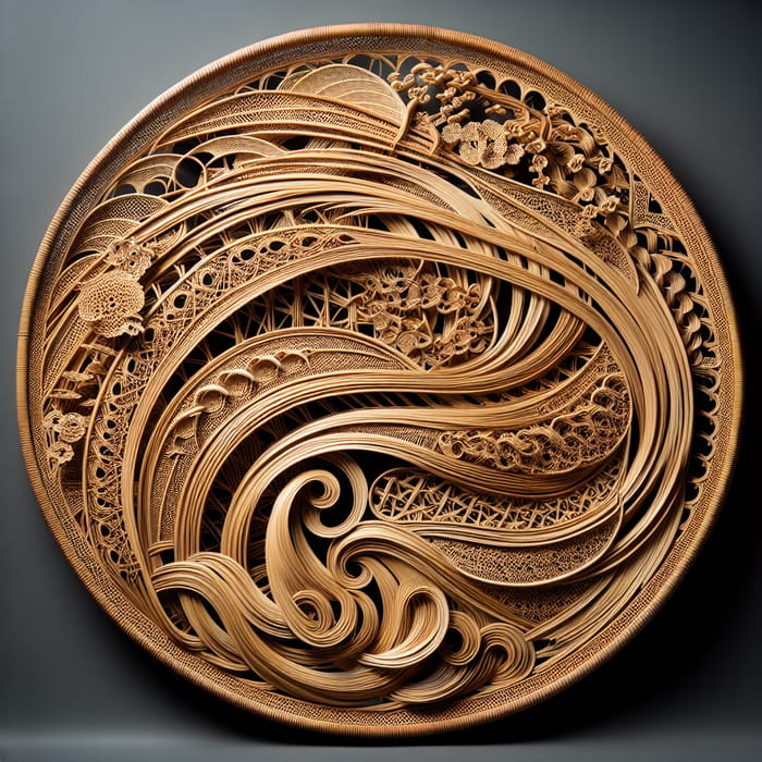 Traditional Chinese Bamboo Weaving Craft: Textured Artwork