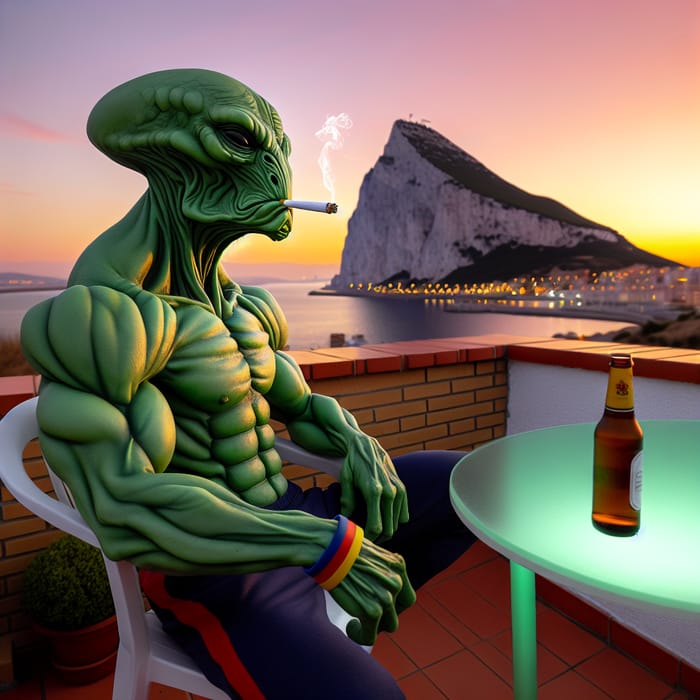 Tranquil Creature Relaxing at Gibraltar Sunset