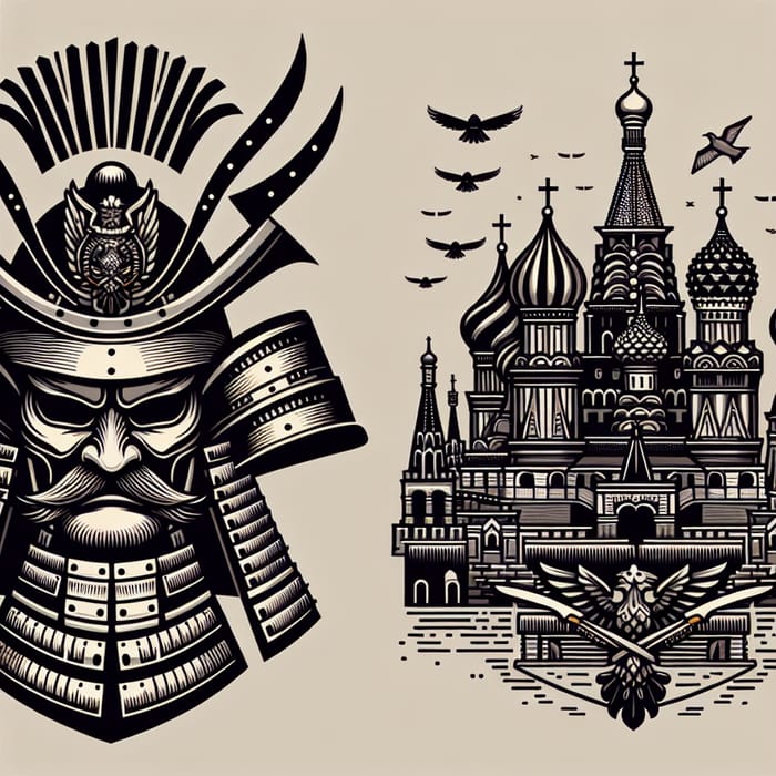 Samurai Head Logo Inspired by Moscow's Heritage