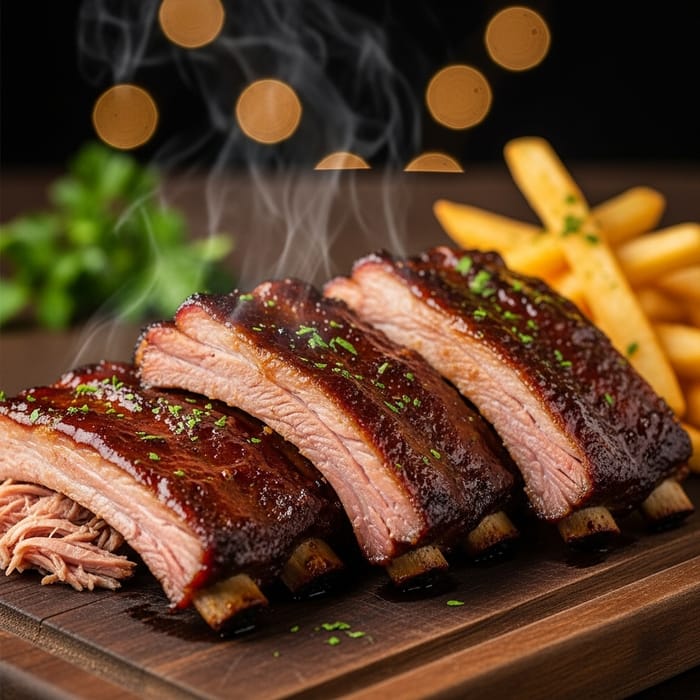 BBQ Ribs with French Fries - Delicious Recipe