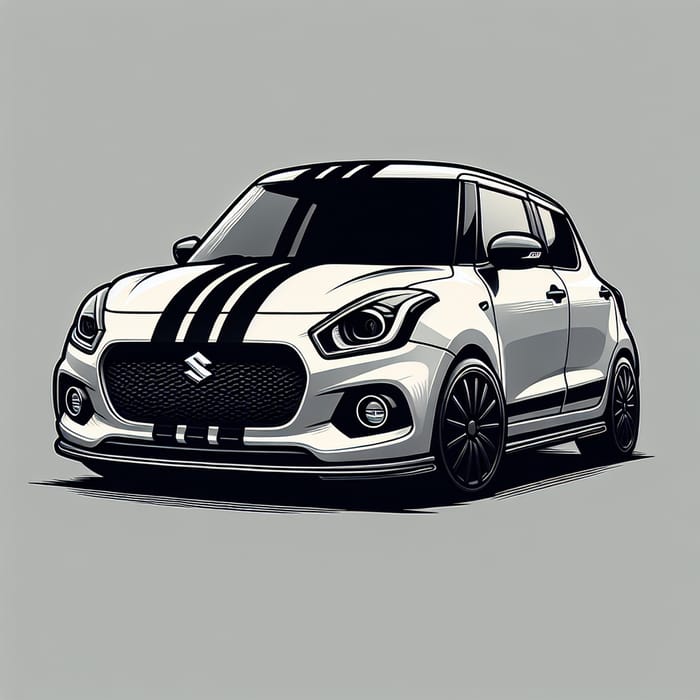 Suzuki Swift with Sporty Bonnet Stripes