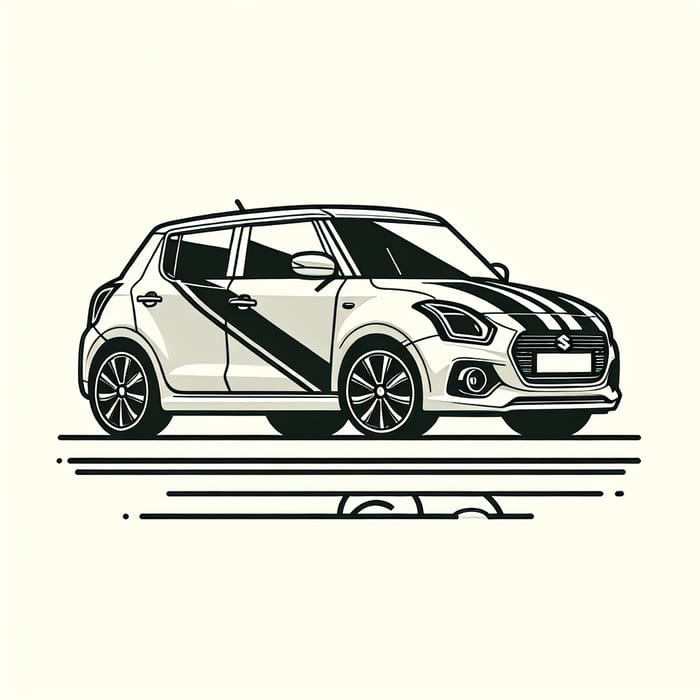 Stylish Suzuki Swift Line Art Design