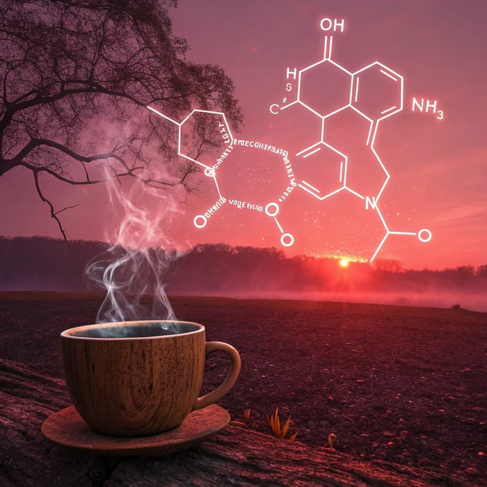 Mystical Caffeine Landscape in Ethereal Hues