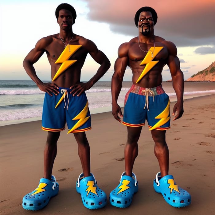 Michael Jordan in Lightning McQueen Crocs at Mazatlan Beach