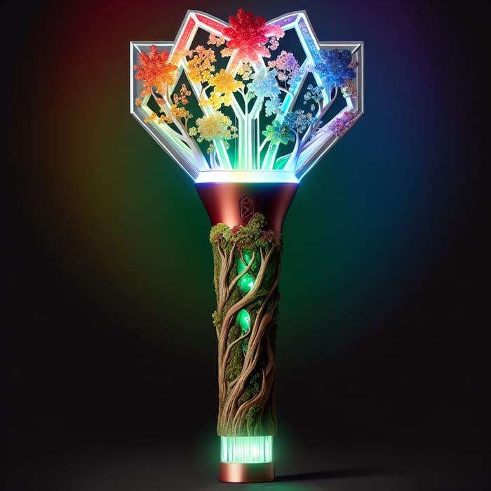 K-Pop Lightstick with Floral and Forest Elements | Nature-Inspired Design