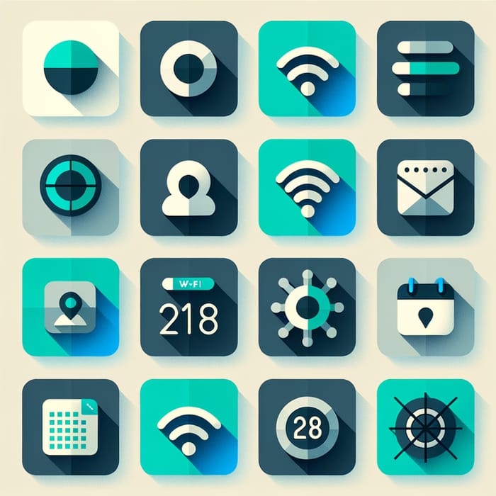Smart System Icons Set for Navigation and Alerts